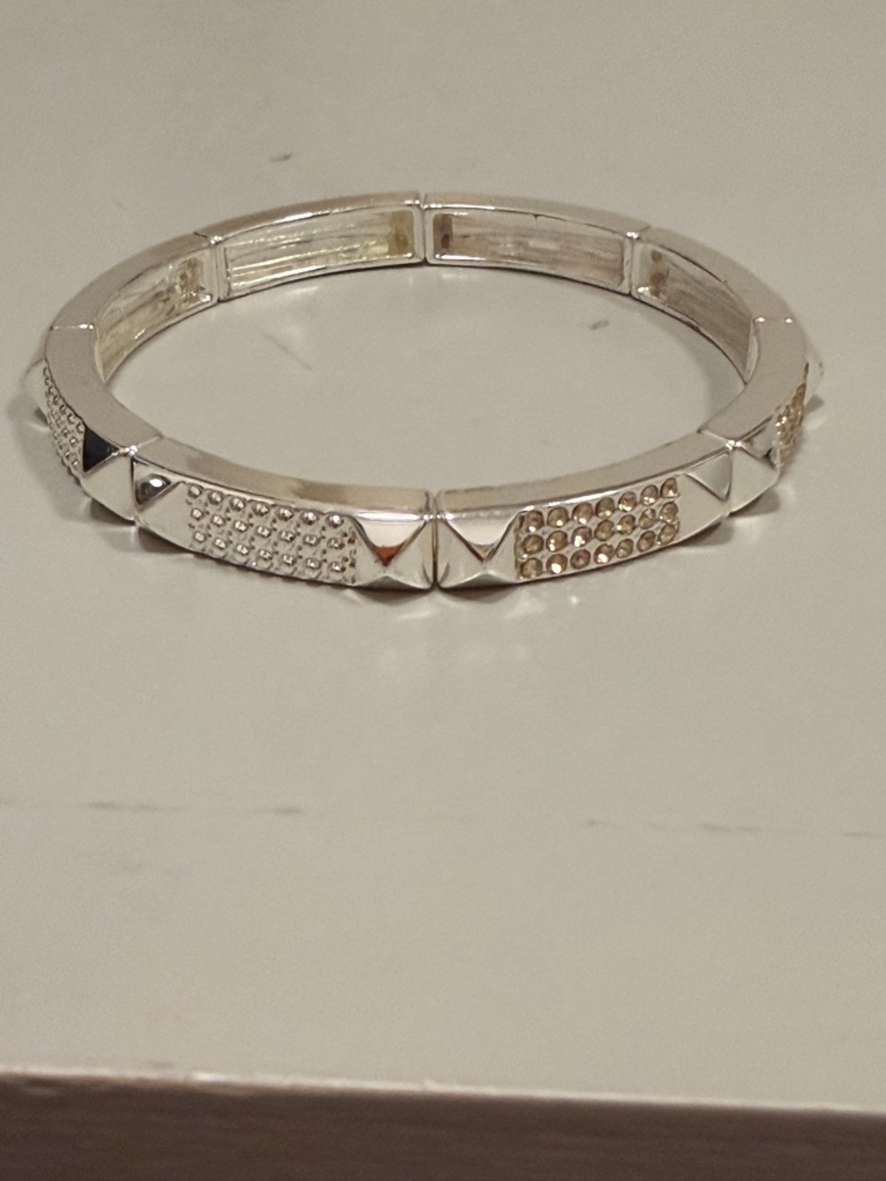 Bomb Party NWOT! Champagne Crystal and Silver Multi-Row Bracelet Set - Picture 9 of 9